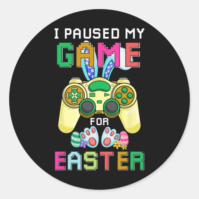 Spaß Gaming Bunny Gamer Easter Day Boys Kinder ich Runder Aufkleber (Vorderseite)