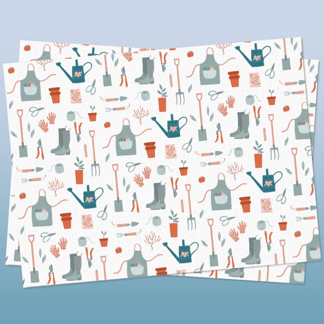 Spaß Gartenarbeit Seidenpapier (Fun gardening themed tissue paper)