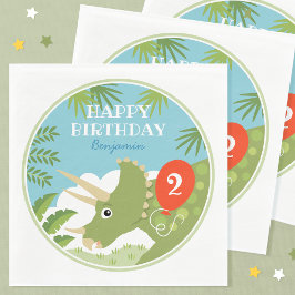 Spaß Geburtstag Dinosaur Triceratops Individuelle  Serviette