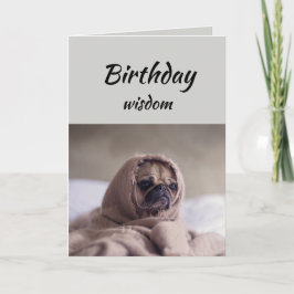 Spaß Geburtstagsweisheit mit Niedlichem Mops Hunde Karte