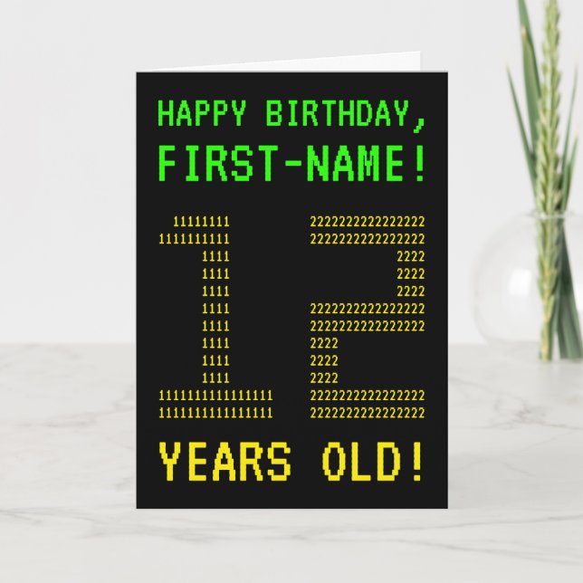 Spaß, Geeky, Nerdy "12 JAHRE ALT!" Geburtskarte Karte (Vorderseite)