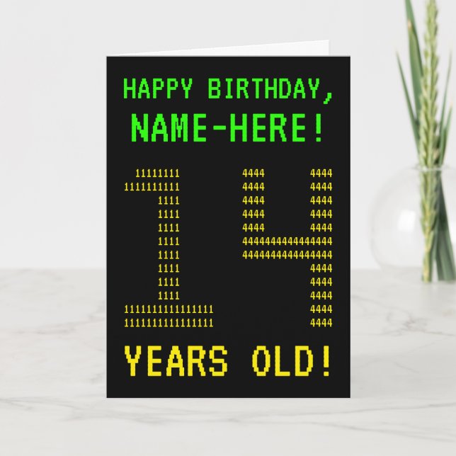 Spaß, Geeky, Nerdy "14 JAHRE ALT!" Geburtskarte Karte (Vorderseite)