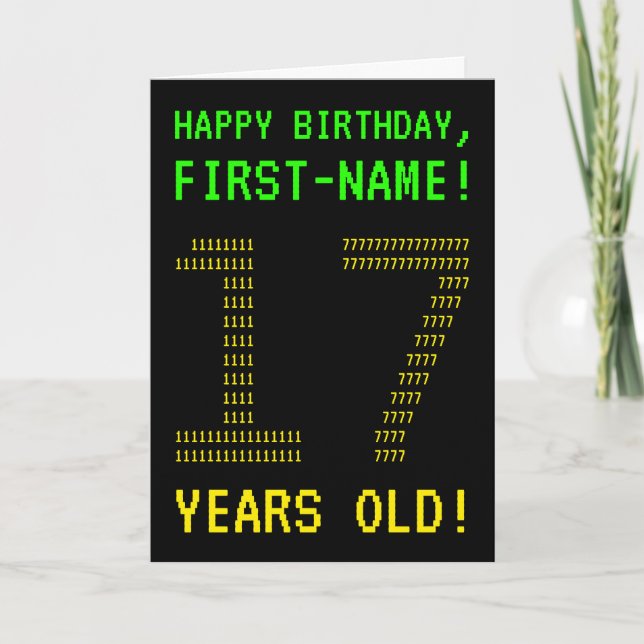 Spaß, Geeky, Nerdy "17 JAHRE ALT!" Geburtskarte Karte (Vorderseite)