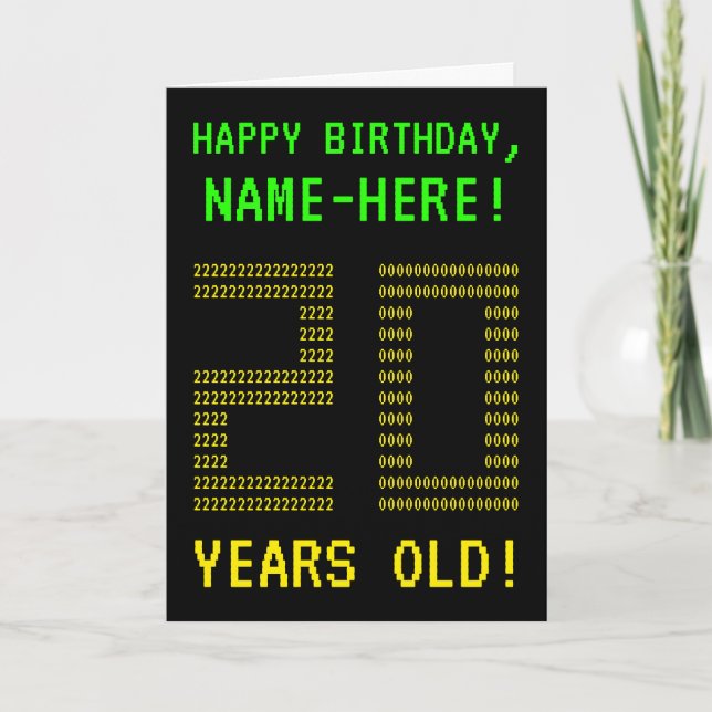 Spaß, Geeky, Nerdy "20 JAHRE ALT!" Geburtskarte Karte (Vorderseite)