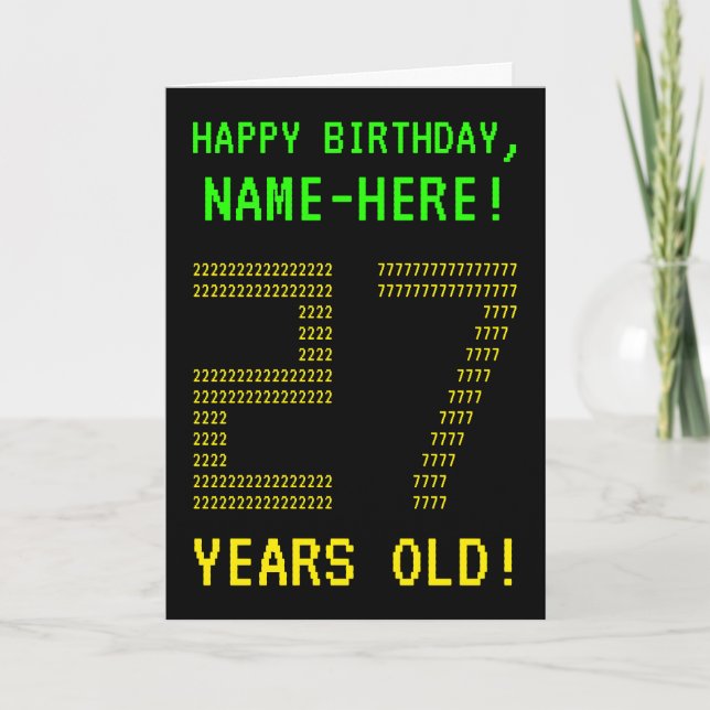 Spaß, Geeky, Nerdy "27 JAHRE ALT!" Geburtskarte Karte (Vorderseite)