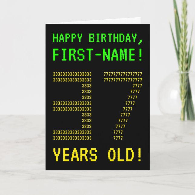 Spaß, Geeky, Nerdy "37 JAHRE ALT!" Geburtskarte Karte (Vorderseite)