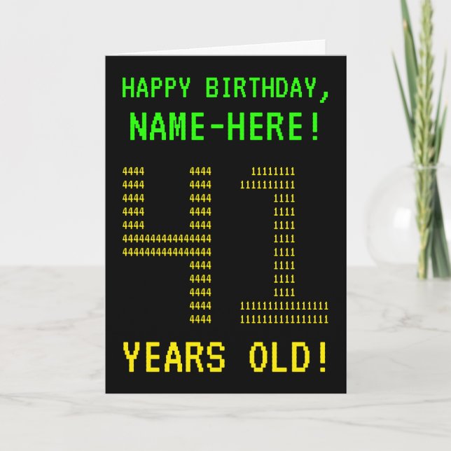 Spaß, Geeky, Nerdy "41 JAHRE ALT!" Geburtskarte Karte (Vorderseite)