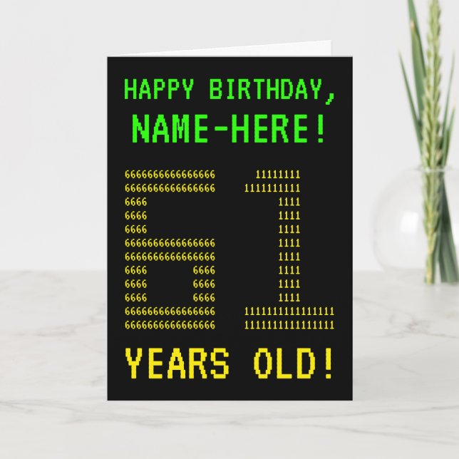 Spaß, Geeky, Nerdy "61 JAHRE ALT!" Geburtskarte Karte (Vorderseite)