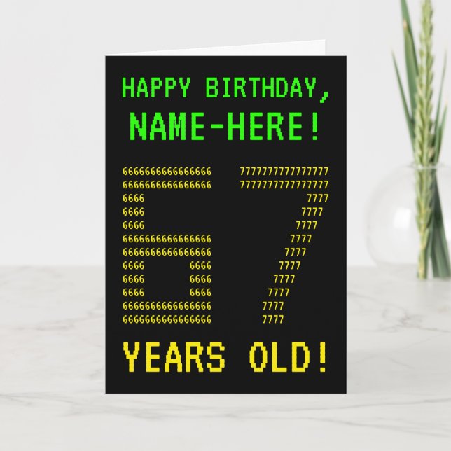 Spaß, Geeky, Nerdy "67 JAHRE ALT!" Geburtskarte Karte (Vorderseite)