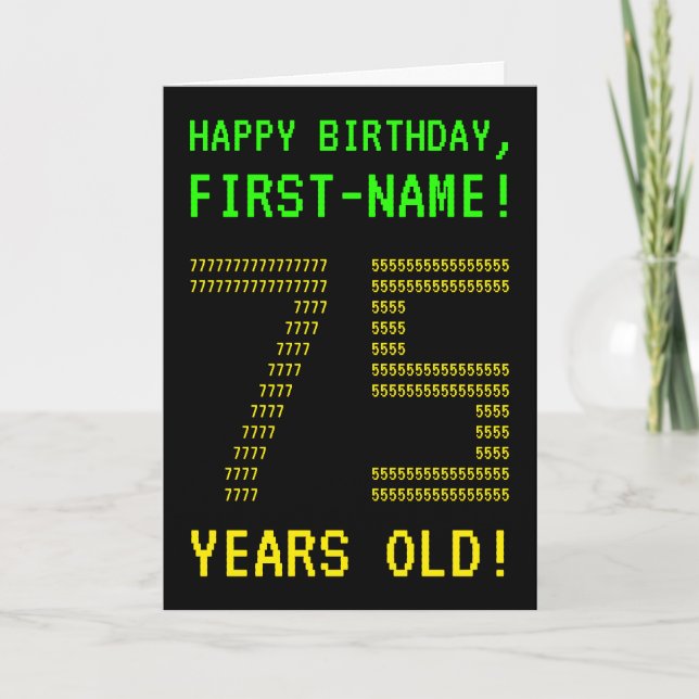 Spaß, Geeky, Nerdy "75 JAHRE ALT!" Karte (Vorderseite)