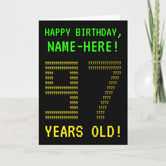 Spaß, Geeky, Nerdy "97 JAHRE ALT!" Geburtskarte Karte (Vorderseite)