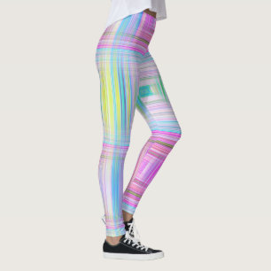 Spaß, gefüttert, Pastellfarben, gestreifte Legging Leggings