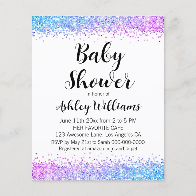 Spaß Gender Reveal Budget Baby Shower Einladungen (Vorderseite)