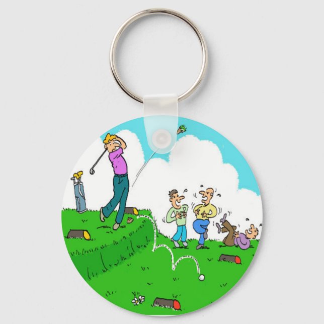 Spaß Geschenk für Golfer. Der Golfspieler hat ein  Schlüsselanhänger (Vorderseite)