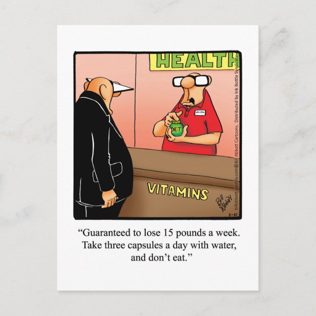 Spaß Gewichtsverlust Postkarte (Vorderseite)