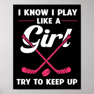 Spaß Girls Hockey Designs für Frauenfeld Hockey No Poster