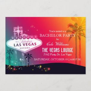 Spaß Glam Las Vegas Junggesellenabschied Einladung