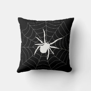 Spaß glücklich Halloween Black & Orange Spider Web Kissen