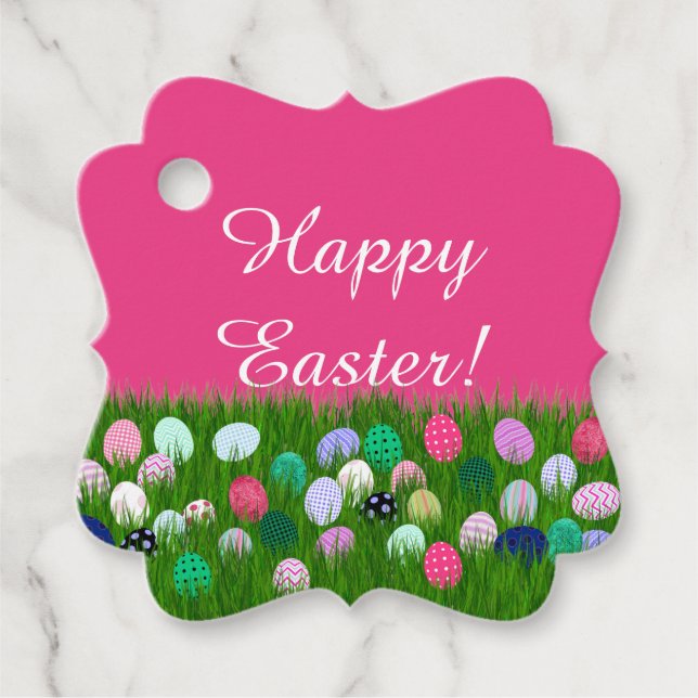 Spaß glücklich Ostern! Eier Geschenke Liebesmarken Geschenkanhänger (Vorderseite)