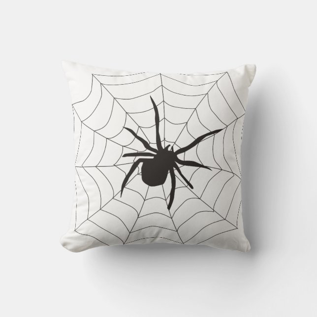 Spaß-glückliche Halloween-Spinne mit Netz Kissen (Vorderseite)