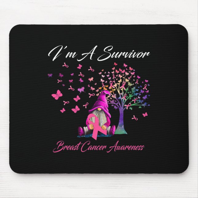 Spaß Gnomes Ich bin ein Überlebender Brustkrebs-Be Mousepad (Vorne)