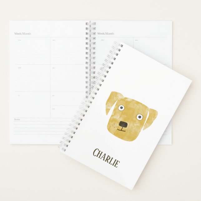 Spaß Golden Labrador Retriever Hund Personalisiert Planer (Anzeige)
