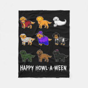 Spaß Golden Retriever Hund Halloween Happy Howl-o- Fleecedecke