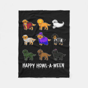 Spaß Golden Retriever Hund Halloween Happy Howl-o- Fleecedecke