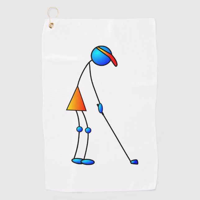 Spaß-Golf spielende Zahl Golfhandtuch (Vorderseite)