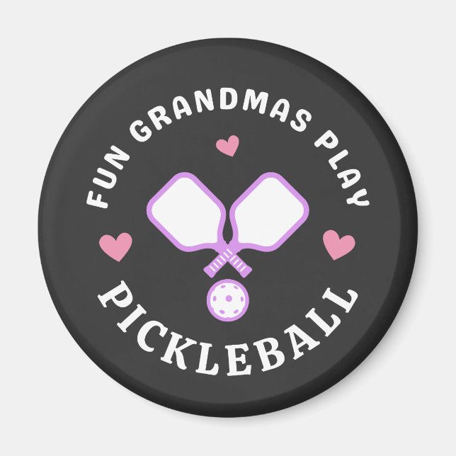Spaß Grandmas Play Pickleball Niedlich Pickleball Magnet (Vorne)