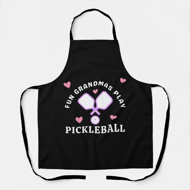 Spaß Grandmas Play Pickleball Schürze (Vorderseite)