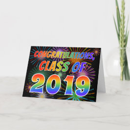 Spaß "GRATULATIONS, CLASS OF 2019" (Fireworks) Karte