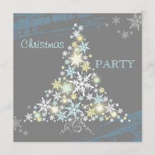 Spaß-Groovy Schneeflocke-Baum-WeihnachtsParty Einladung