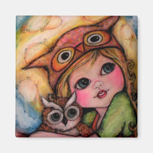 Spaß - Große Augen und Mondbalken Magnet (Vorne)