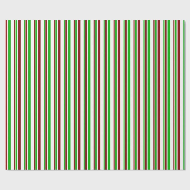 Spaß Grün, Weiß, Rot Inspirierte Weihnachtslinien Geschenkpapier (Flach)