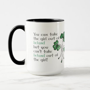 Spaß-grüne Kleeblatt-irische Mädchen-Wecker-Tas Tasse