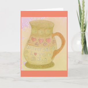Spaß Grußkarte Liebe Jug & World Runde/Flat Joke Karte