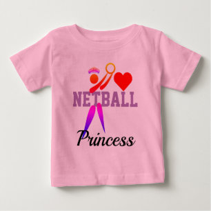 Spaß GS-Spieler-Clipart Netball-Prinzessin Baby T-shirt
