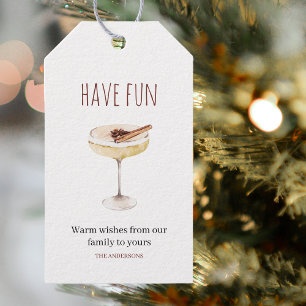 Spaß haben Weihnachtsgetränketags Geschenkanhänger
