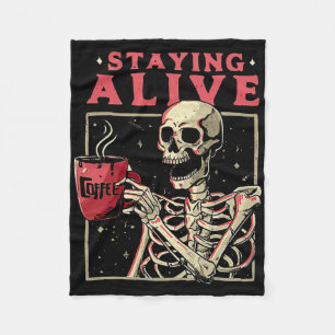 Spaß Halloween Bleibe Alive Coffee Skeleton Bleibe Fleecedecke