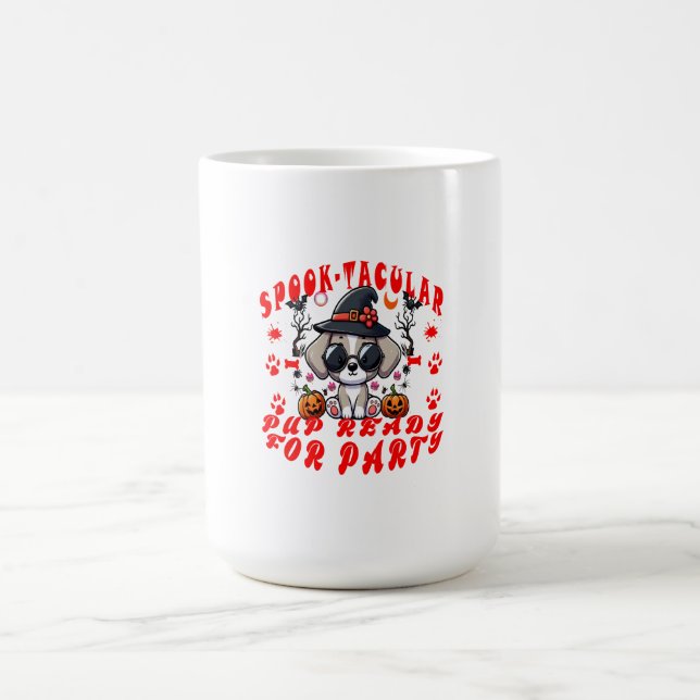 Spaß Halloween Dog Pumpkin Design für Haustiere! Kaffeetasse (Mittel)