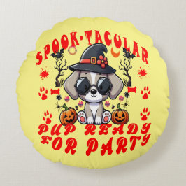 Spaß Halloween Dog Pumpkin Design für Haustiere! Rundes Kissen