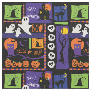 Spaß-Halloween-Flecken-Druck-Gewebe Stoff
