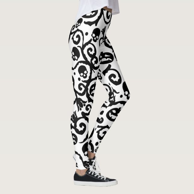 Spaß-Halloween-Schädelkürbis-Muster-Leggings Leggings (Rechts)