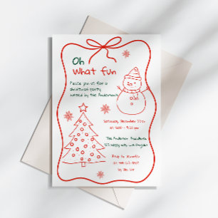 Spaß Hand Gezeichnet Weihnachten Party Einladung -