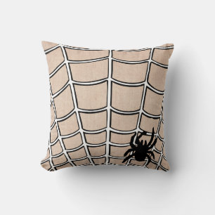 Spaß Happy Halloween Spider mit Web Burlap Kissen