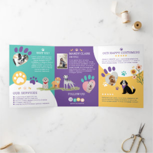 Spaß Happy Pet Family Pet Care, Grooming Dreifach Gefaltete Karte