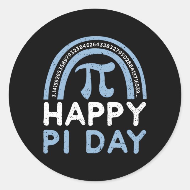 Spaß Happy Pi Day Pi Day Redewendungen Runder Aufkleber (Vorderseite)