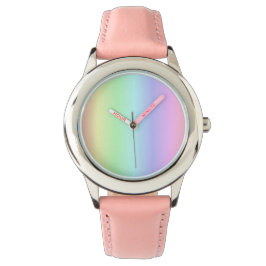 Spaß hell Niedlicher Regenbogen Rosa Gelb Grün Armbanduhr