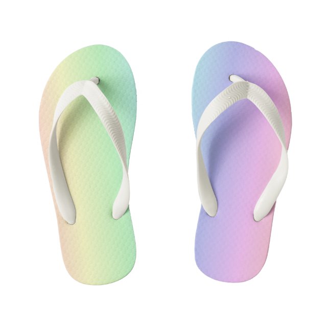 Spaß hell Niedlicher Regenbogen Rosa Gelb Grün Kinderbadesandalen (Fußbett)